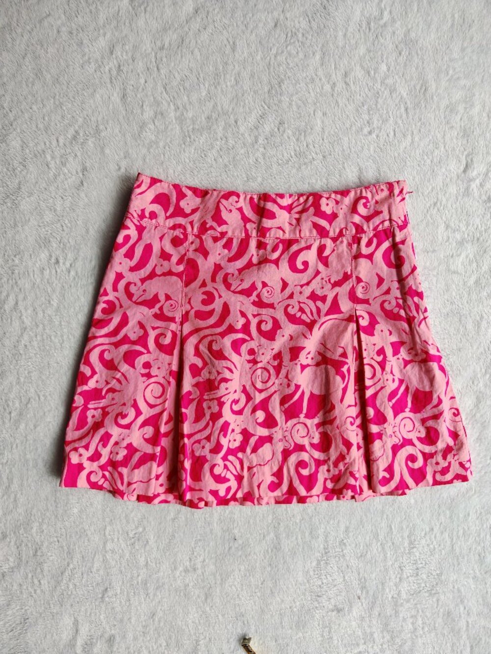 Lilly Pulitzer Girls Pink Print Mini Skirt Size 8 Preppy Summer Aesthetic XS Pet - Picture 2 of 9